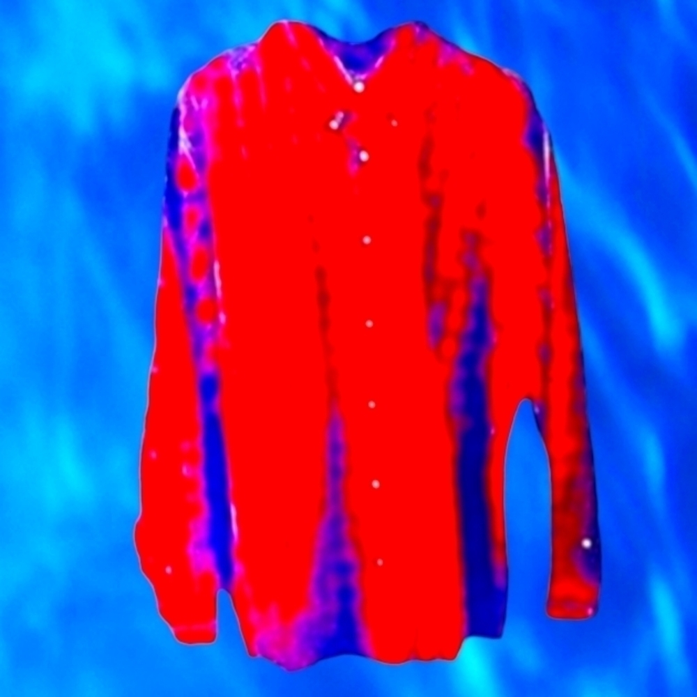 Basic Additions XL Men Tartan Plaid Red Black Gold L/s Button Down Shirt - Picture 2 of 4
